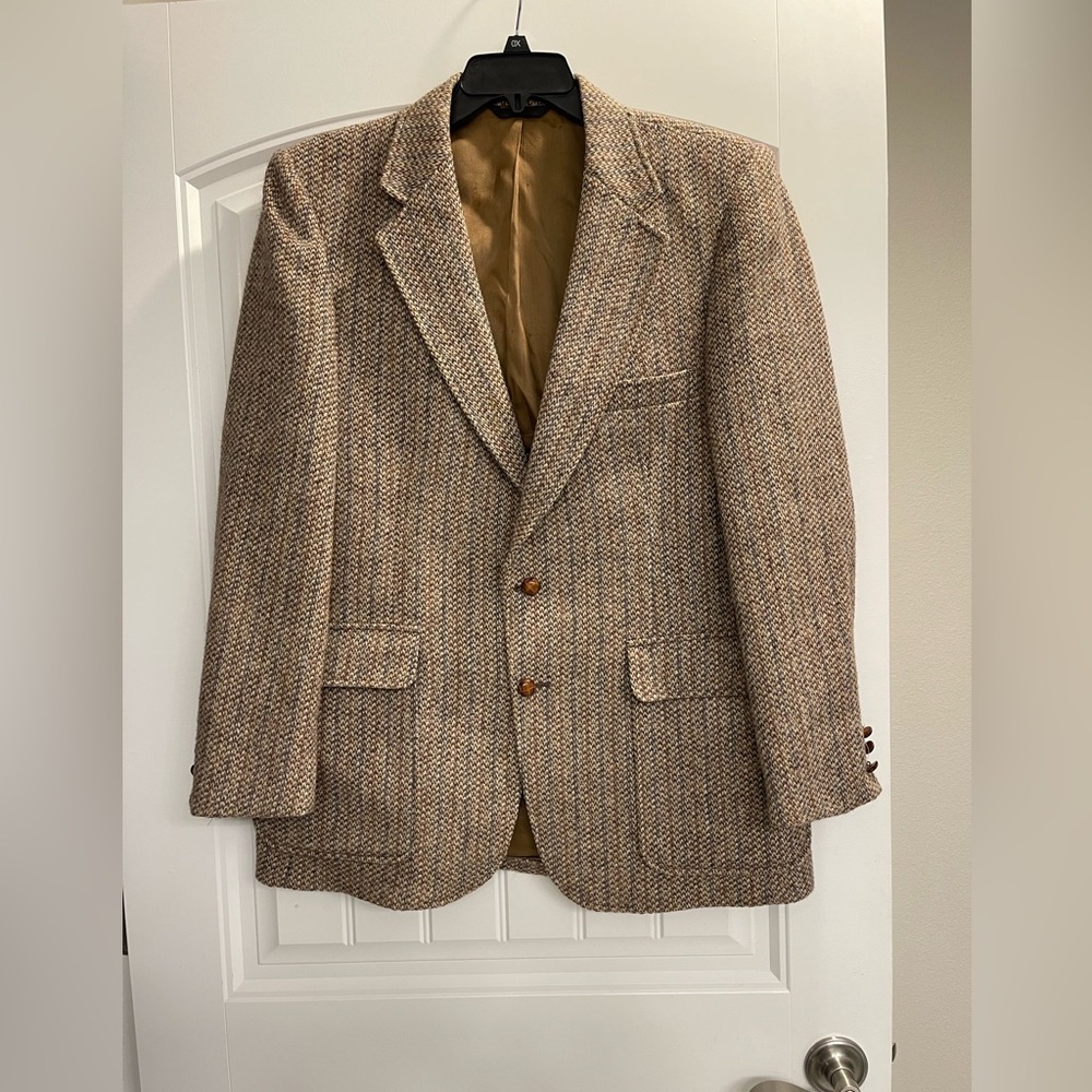 Vintage Harris Tweed Men's Sport Coat Blazer 2 Button Sports Jacket Size 40-42R